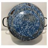 Vintage Blue & White Graniteware Enamel Basin