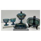 Indiana Carnival Glass Harvest Grape Compote, More