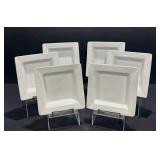 Pillivuyt France Square Porcelain Plates, 6
