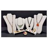 Vintage Amber Necklace, Vintage Costume Jewelry