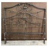 Vintage Full Size Iron Bed Frame with Brass Detail