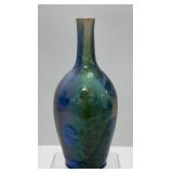 Signed Dover Blue Green Ceramic Crystalline Vase