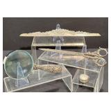 Sterling Silver Scissors, Blotter, Measuring Tape