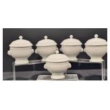 Apilco France Porcelain Individual Covered Bowls