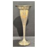 Fluted Sterling Silver Vase with Loaded Base