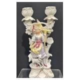 Antique Figural Chalkware Double Candle Holder