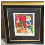 Signed Linda Le Kinff Serigraph Fauteuil a Fleurs