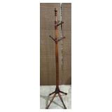 Vintage Wooden Coat or Hat Stand Tripod Style Legs