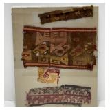 Antique Textile Fragments in Display Frame
