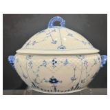 B&G Copenhagen Denmark Blue Fluted Tureen