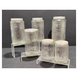 Vintage Ribbed Glass Storage Jars