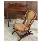 Early Bentwood Style Rocking Chair, Wash Stand
