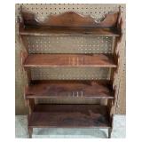 Antique Carved Scalloped Wall Shelf, 35" H