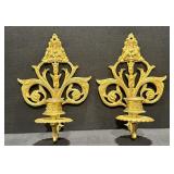Vintage Ornate Fleur-de-lis Wall Sconces