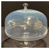 Vintage Glass Pedestal Cake Stand with Dome Lid
