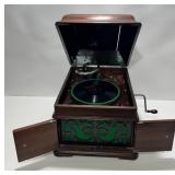 Vintage Wooden Crank-Handle Phonograph