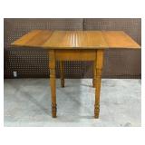 Oak Drop-Leaf Table With Turned Legs