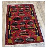 Hand Knotted Wool AR Afghan War Rug, 3