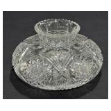 Vintage Cut Glass Crystal Vase Intricate Design