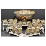 F.B. Rogers Silver Punch Bowl Set With Cups