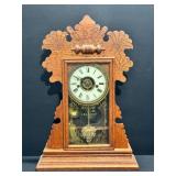 Antique Waterbury Wooden Shelf Clock