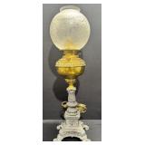 Victorian Electrified Table Lamp, Frosted Globe