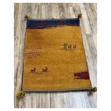 Hand Knotted Persian Gabbeh Rug, COA