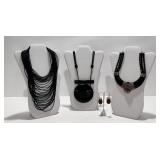 Heidi Daus Black & Rhinestone Necklace, More