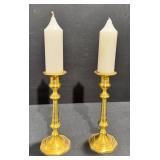 Vintage Pair of Brass Candleholders