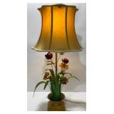 Mid Century Italian Tole Floral Table Lamp