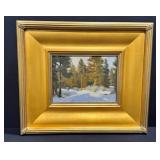 Framed Landscape Oil Painting on Canvas