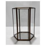 Hexagonal Glass and Brass Display Box