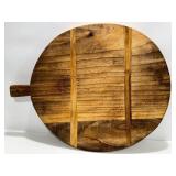 Vintage Round Wooden Bread Board with Handle