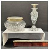 Webster Sterling & Cut Glass Vanity Set, Jar, Comb