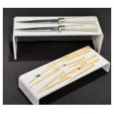 Sheffield Pearl Handle Knives, Carved Picks Set