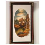 Framed Autumn Landscape Painting on Canvas