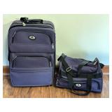 Two-Piece Purple Luggage Set with Wheels