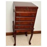 Wooden Jewelry Chest on Queen Anne Legs