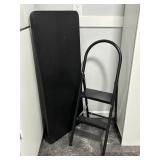 Black Folding Table and Step Ladder Set