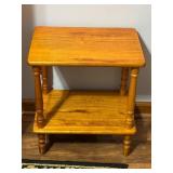 Wood Accent Table With Lower Shelf