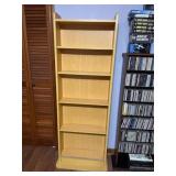 Tall Wooden Media Storage Shelf Unit