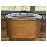 Large Rectangular Brass Tub with Lid