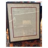 Framed Copy Of Declaration Of Independence