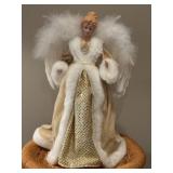 Porcelain Angel Figurine with Feathered Wings