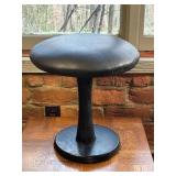 Black Pedestal Stool With Round Seat