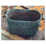 Oval Copper Tub With Wooden Handles