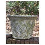 Concrete Planter With Woven Texture Design
