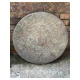 Stone Sculpture with Circular Aztec Design