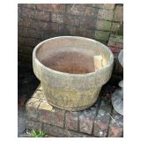 Stoneware Planter with Aged Finish