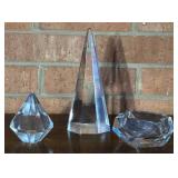 Three Clear Crystal Decorations